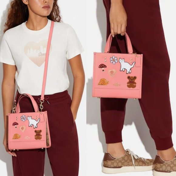 NEW Coach Dempsey 22 Creature Patches Tote Carryall Bag Pebbled Leather CC421 - Picture 2 of 6